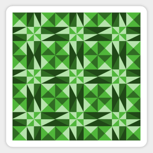 Green Optical Illusion Patchwork Pattern Sticker